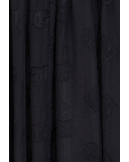 Dolce & Gabbana Black Logo Monogram Silk-Blend Blouse