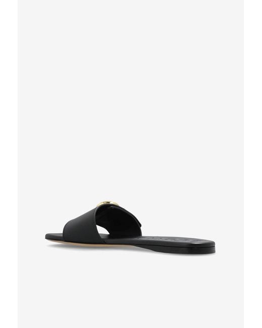 Loewe White Pebble Flat Mules
