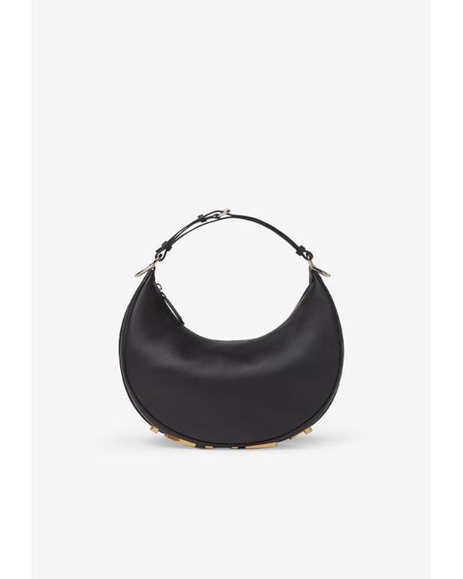 Fendi Blue Small Graphy Leather Hobo Bag