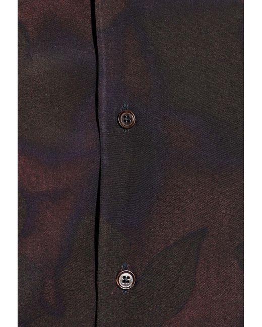 Paul Smith Gray Floral Print Long-Sleeved Shirt for men