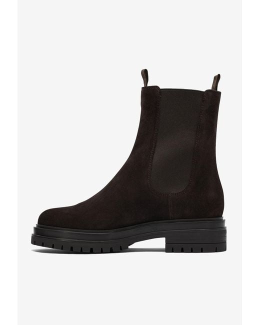 Gianvito Rossi Black Chester Suede Ankle Boots