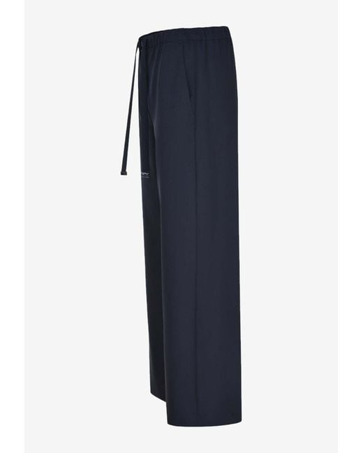 Max Mara Blue Argento Virgin Wool Elasticated Pants