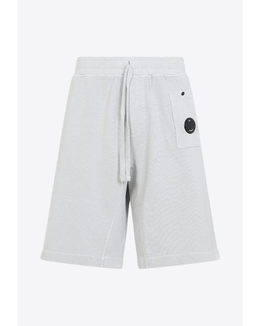 C P Company Gray Drawstring Bermuda Shorts for men
