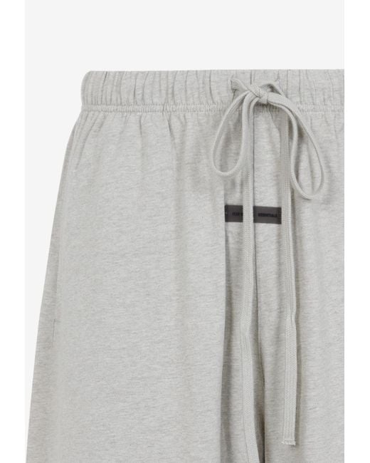 Fear Of God Gray Logo-Label Track Shorts for men