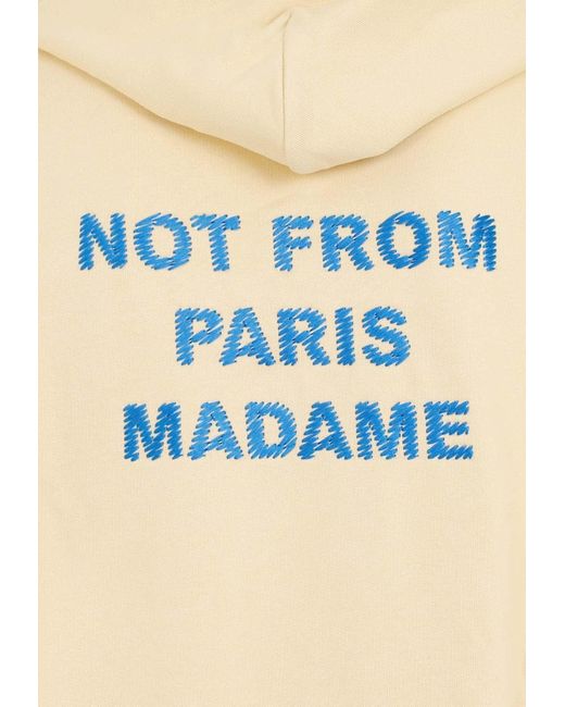 Drole de Monsieur Natural Slogan-Embroidered Hooded Sweatshirt for men