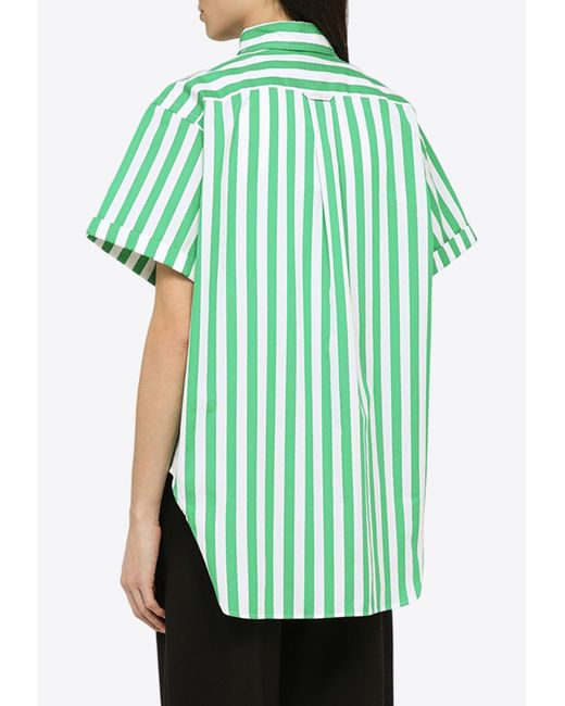 Polo Ralph Lauren Green Logo Embroidered Striped Shirt