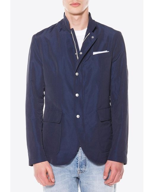 Eleventy Blue Single-Breasted Buttoned Blazer for men