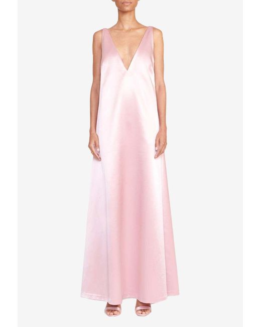 Staud Pink Teagan Sleeveless Maxi Dress