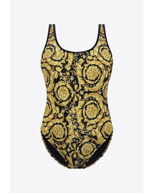 Versace Yellow Barocco One-Piece Swimsuit