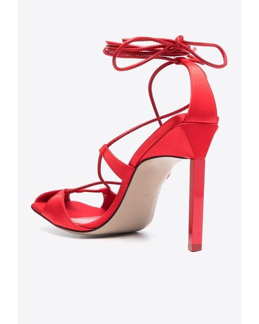 The Attico Red Adele 105 Calf Leather Sandals