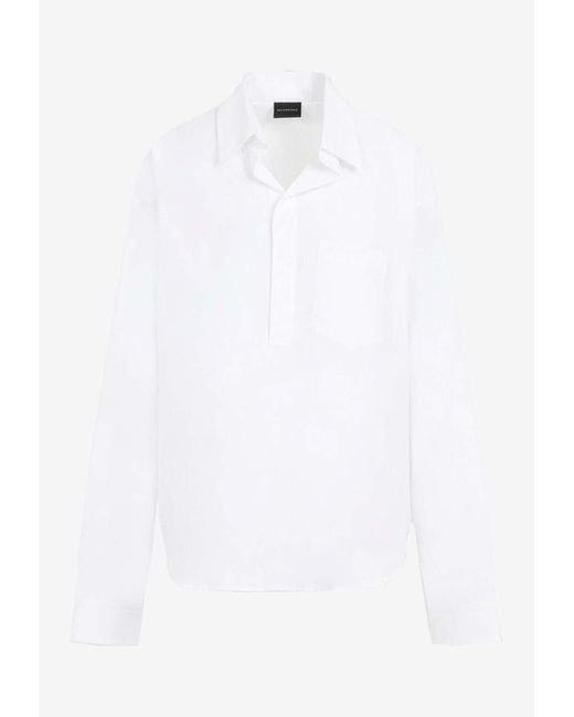 Balenciaga White Long-Sleeved Shirt
