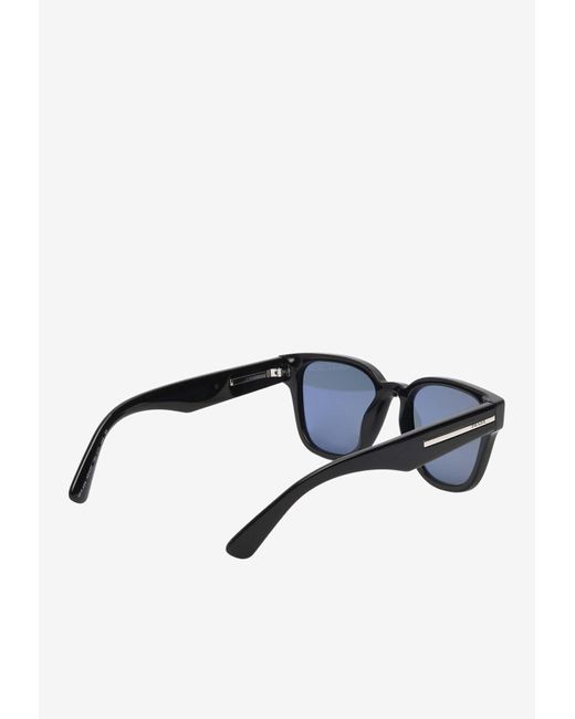 Prada Blue Metal Plaque Square Sunglasses for men
