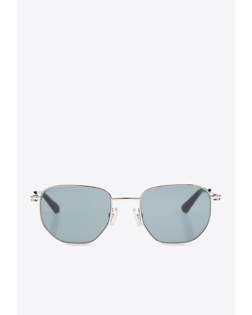 Bottega Veneta Blue Split Panthos Sunglasses