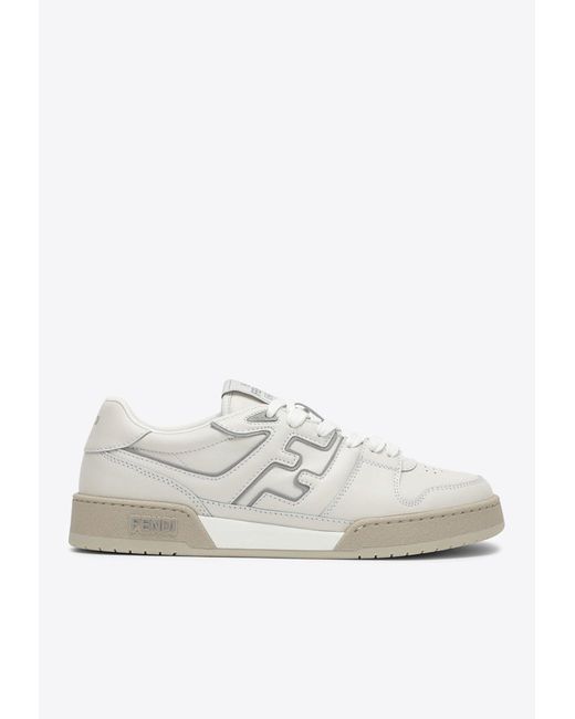 Fendi White Match Low-Top Sneakers for men