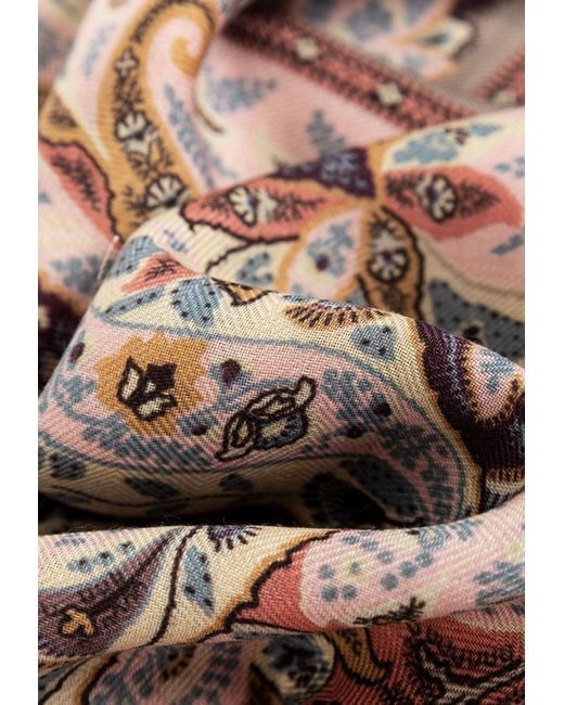 Etro Pink Floral Print Rectangular Scarf