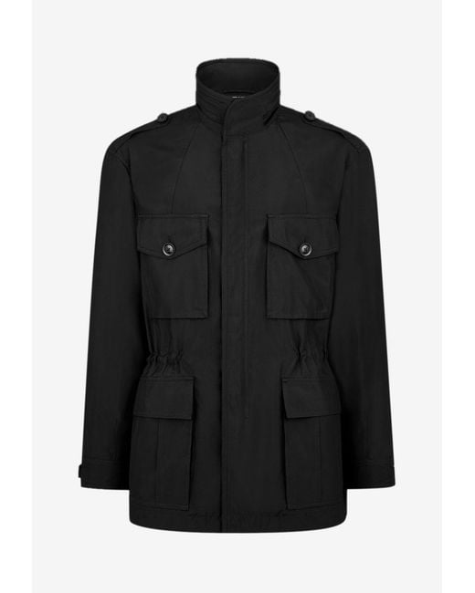 Tom Ford Black Zip Collar Field Jacket for men