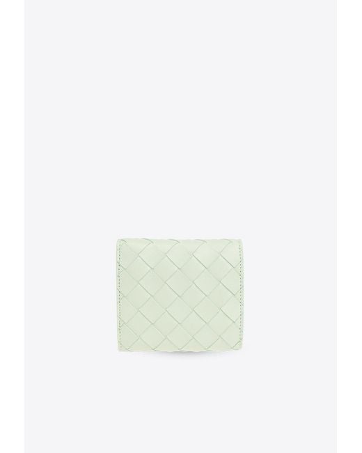 Bottega Veneta White Origami Coin Purse Tri-Fold Wallet