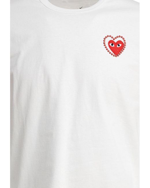 COMME DES GARÇONS PLAY White Heart Patch Crewneck T-Shirt for men