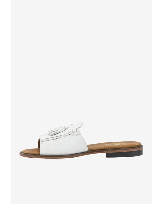 Sebago White Will Leather Slides