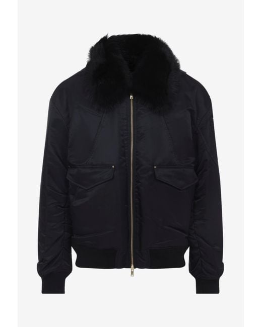Moose Knuckles Black Ludo Bomber Jacket for men