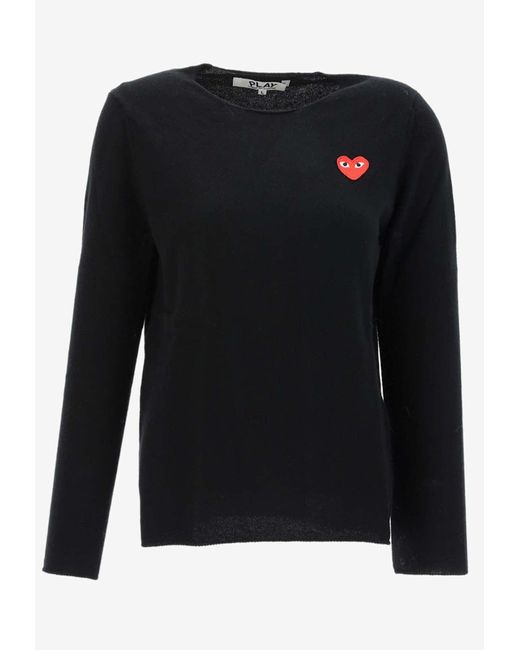 COMME DES GARÇONS PLAY Black Heart Logo Patch Sweater