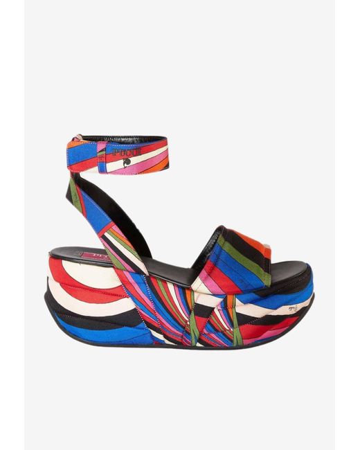 Emilio Pucci Blue Ami Flatform Sandals