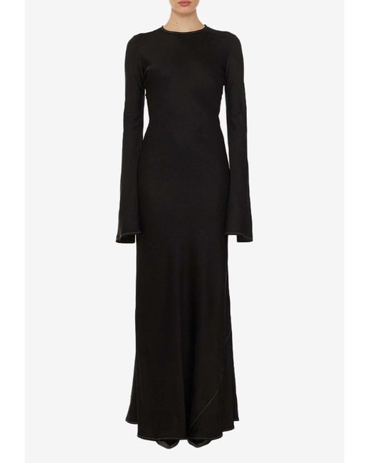rotate birger christensen satin wrap maxi dress Sequined recycled-satin maxi dress - white