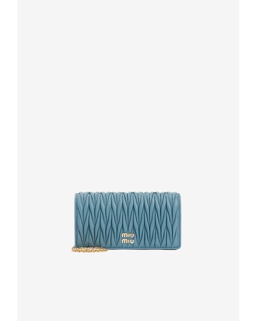 Miu Miu Mini Matelassé Leather Shoulder Bag in Blue Lyst Australia