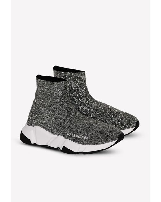 high top knitted trainers