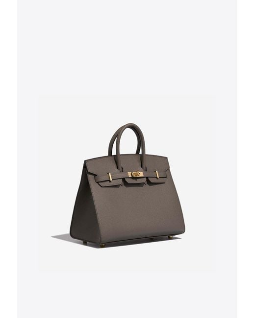 Hermes Birkin 25 Epsom Leather Handbag Etoupe Gray in 2023