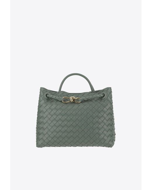 Bottega Veneta Green Medium Andiamo Top Handle Bag
