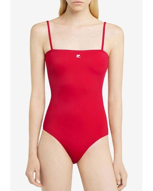 Courreges Red Heritage One-Piece Swimsuit