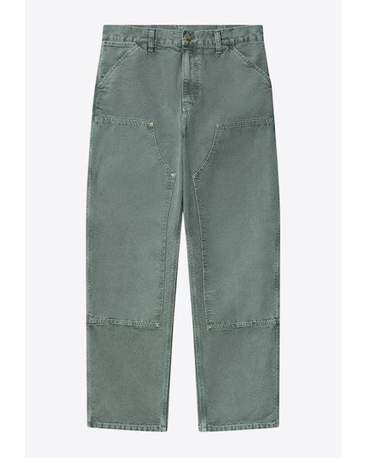 Carhartt Green Double Knee Straight-Leg Pants for men