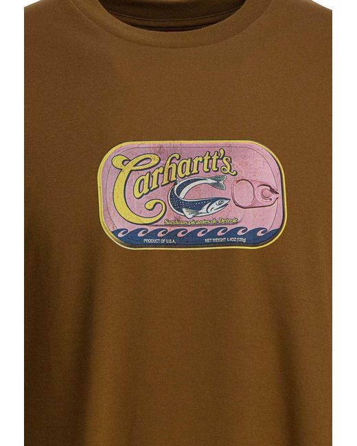 Carhartt Brown Sardinas Printed T-Shirt for men