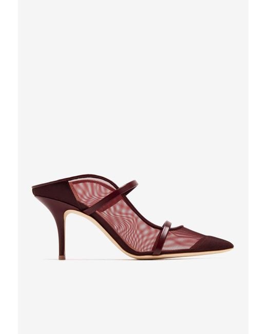 Malone Souliers Pink Maureen 70 Mesh Mules