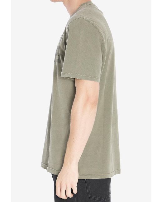 Golden Goose Deluxe Brand Green Reversed Golden Distressed T-Shirt for men