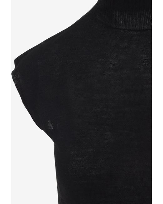 Rick Owens Black Turtleneck Sleeveless Top