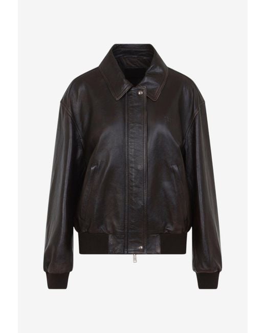 Prada Black Zip-Up Leather Jacket