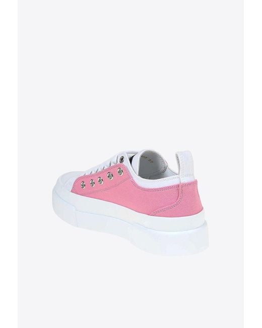 Dolce & Gabbana White Portofino Low-Top Canvas Sneakers
