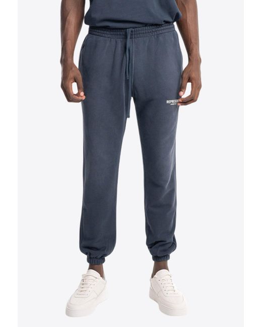 Represent Blue Owners Club Faded Track Pants for men