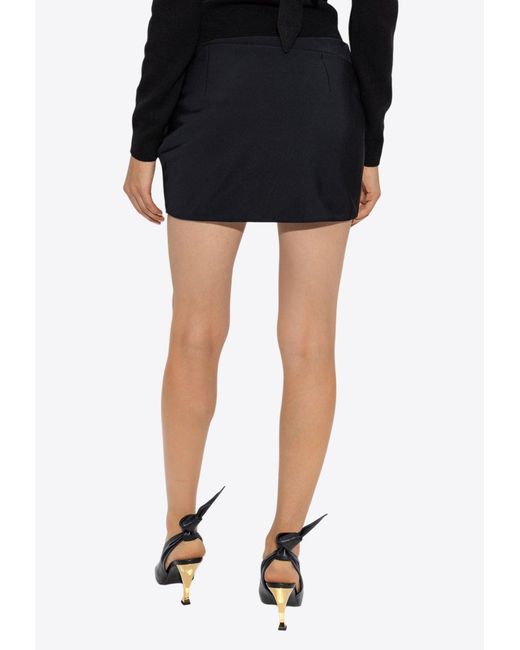 Givenchy Black Draped Mini Skirt