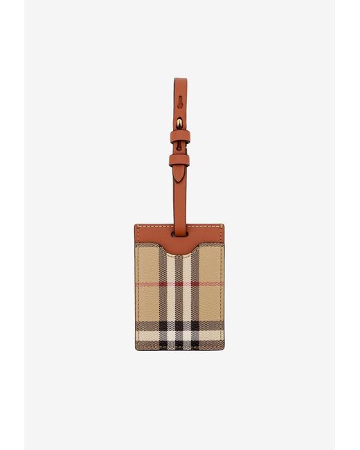 Burberry White Checked Suitcase Tag