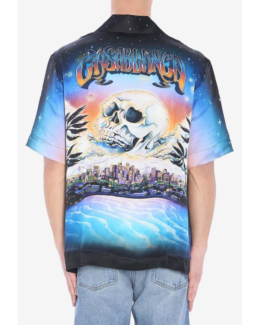 Tシャツ・カットソー Casablanca LA PREMONITION BOWLING SHIRT (UMS25SH003 04) La premonition silk shirt