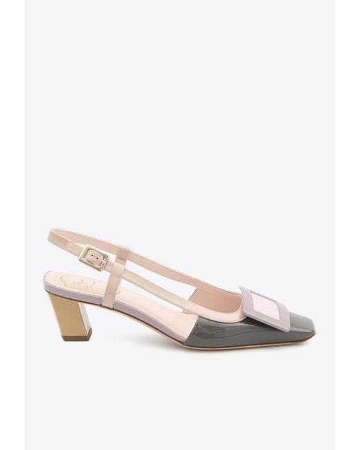 Roger Vivier Pink Belle Vivier 45 Slingback Pumps