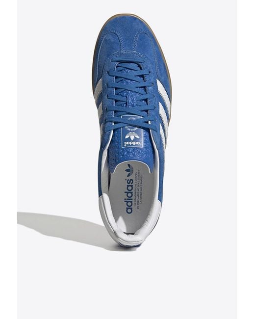 Adidas Originals Blue Gazelle Indoor Low-Top Suede Sneakers for men