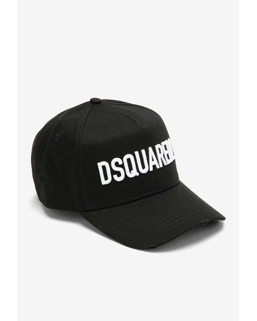 DSquared² Black Logo-Embroidered Baseball Cap for men
