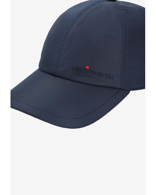 Kiton Blue Embroidered Baseball Cap for men