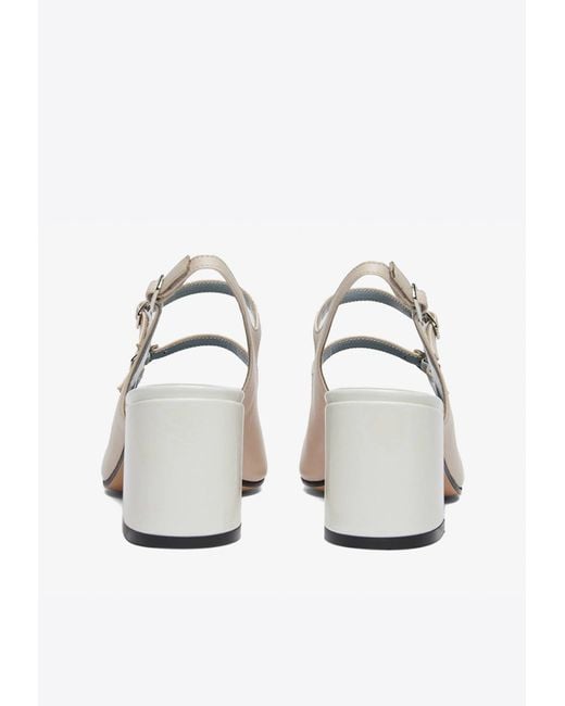 CAREL PARIS White Papaya Babydoll 60 Slingback Pumps