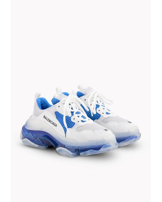 balenciaga white triple s clear sole sneakers