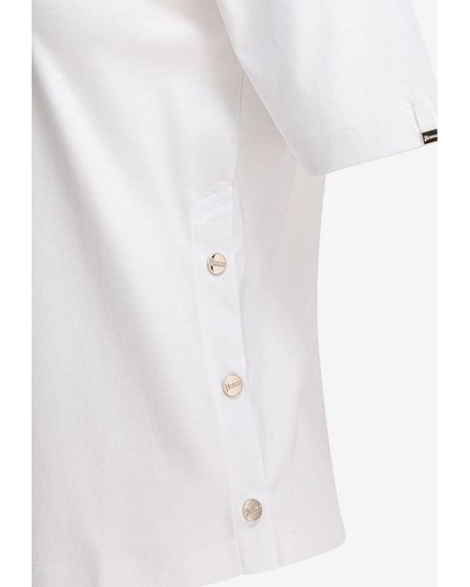 Herno White Solid Crewneck Top